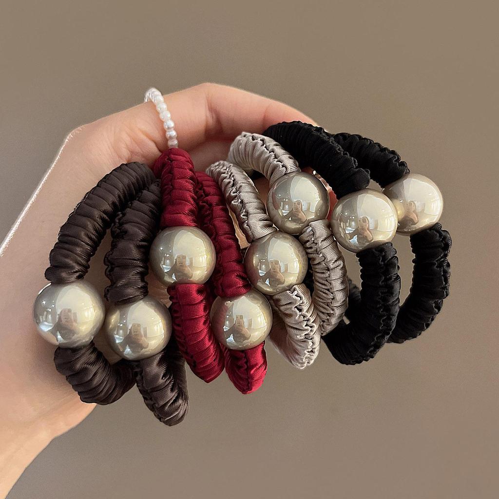 Retro Satin Pleated Hair Tie for Women - High Elasticity, Durable Hair Accessory for Ponytails