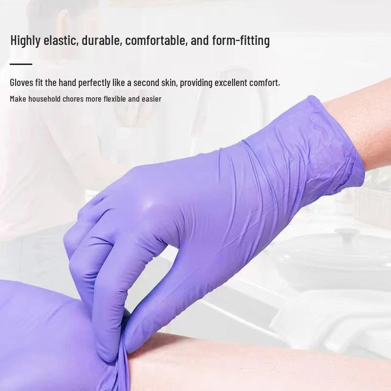 Women's Durable Nitrile Dishwashing Gloves - Waterproof, Reusable, Extended for Household Cleaning.