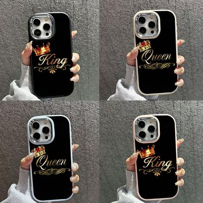 Samsung S24 Ultra A14 iPhone 16 Pro Max Xiaomi Redmi Note13 için N84 Kral Kraliçe Çiftler Yumuşak Arka Kapak Kaplama Çerçeve Kamera Koruyucu Kılıf