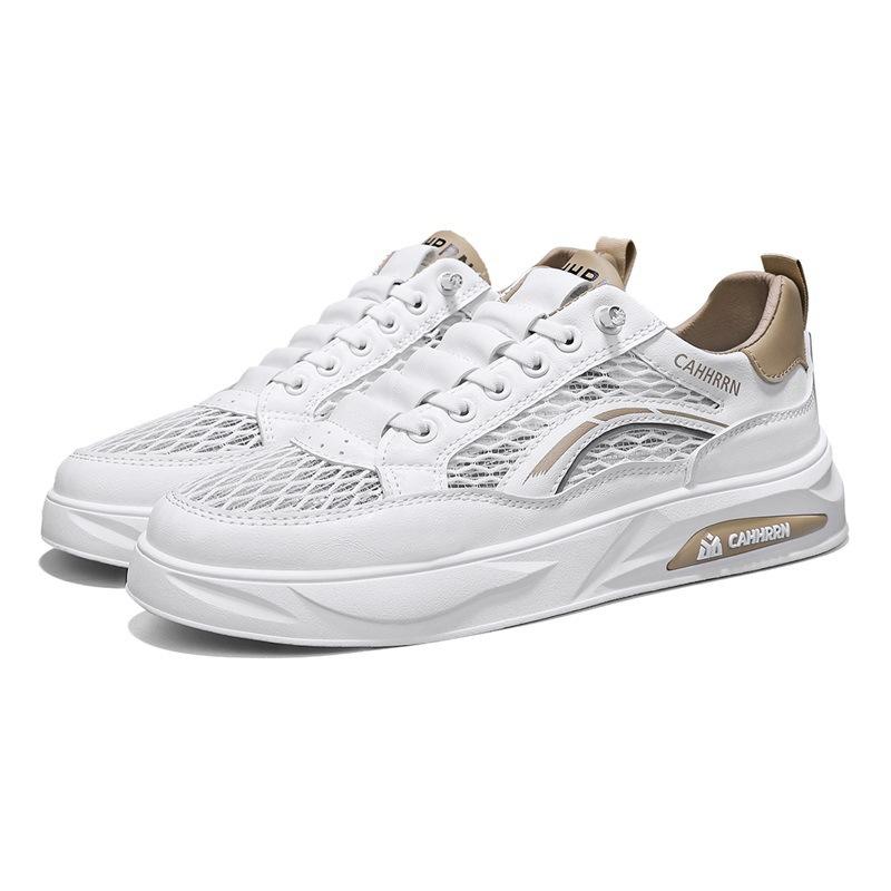 2025 neue atmungsaktive Hollow Board Schuhe Herren große Netz weiße Schuhe Sommer Herrenschuhe Low-Top lässige trendige Schuhe Herren Live-Übertragung