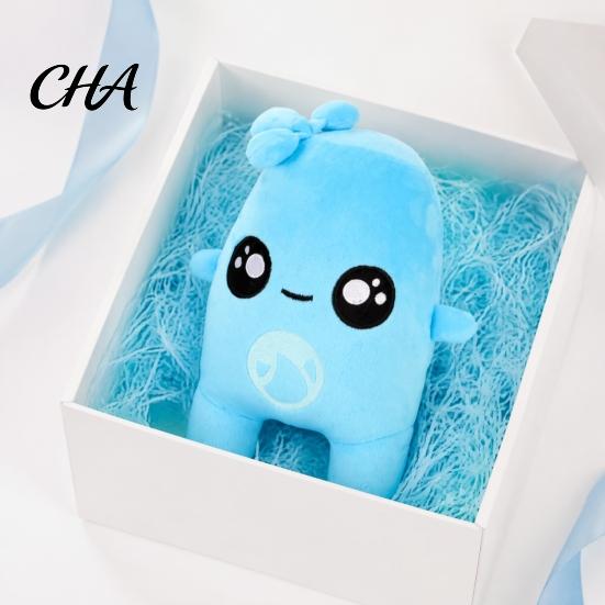 Decorative Bedside Pillows Game Plush Toy, Blue Water Drop And White Cloud Stuffed Toys Pillow, Soft Animal for Car Desk Decor Spiral Toy