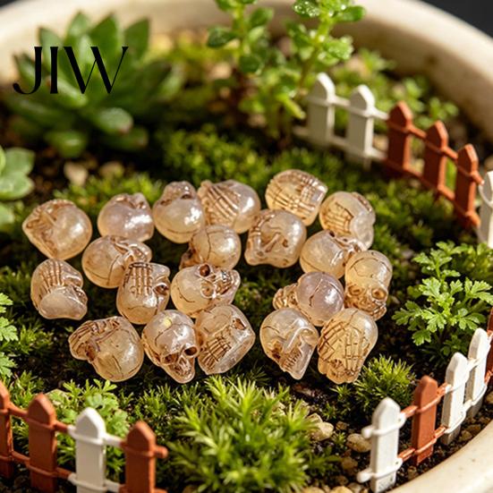 Window Display Gothic Decor 20Pcs Creative Miniature Skull Figurines, Cool Statues for Garden Bonsai Ghost Festival Table Accents Decoration,
