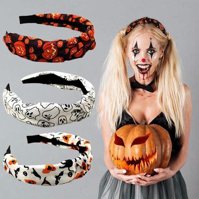 Halloween Kürbis Knoten Stirnband - Festliche Mode Stoff Kopfschmuck