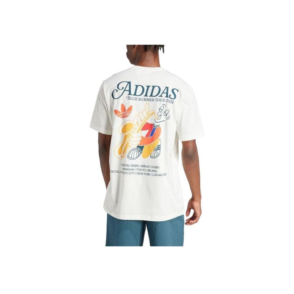 Adidas Originals Pattern Print Fitted Short Sleeve T-Shirt Men Tops Off-White IS2937