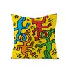 Linen Pillowcase Cartoon Hand-painted Love Cushion Cover 45x45cm Home Sofa Decoration