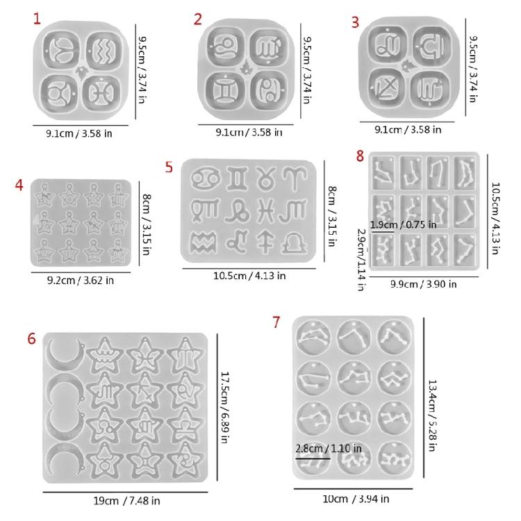 Astrological Silicone Mold For Handcrafted Necklace Charm Heat Resistant Zodiacs Charm Keychain Pendant Mould