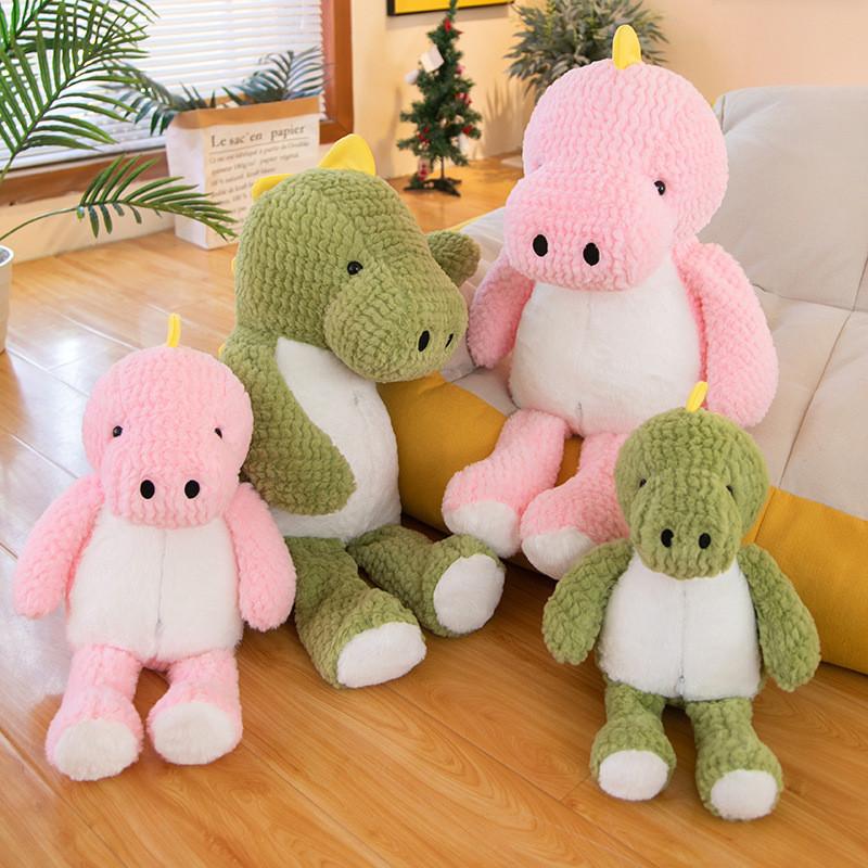 Adorável Brinquedo de Pelúcia de Dinossauro Casal Almofada de Animal de Pelúcia Macia Boneca Companheira Fofa