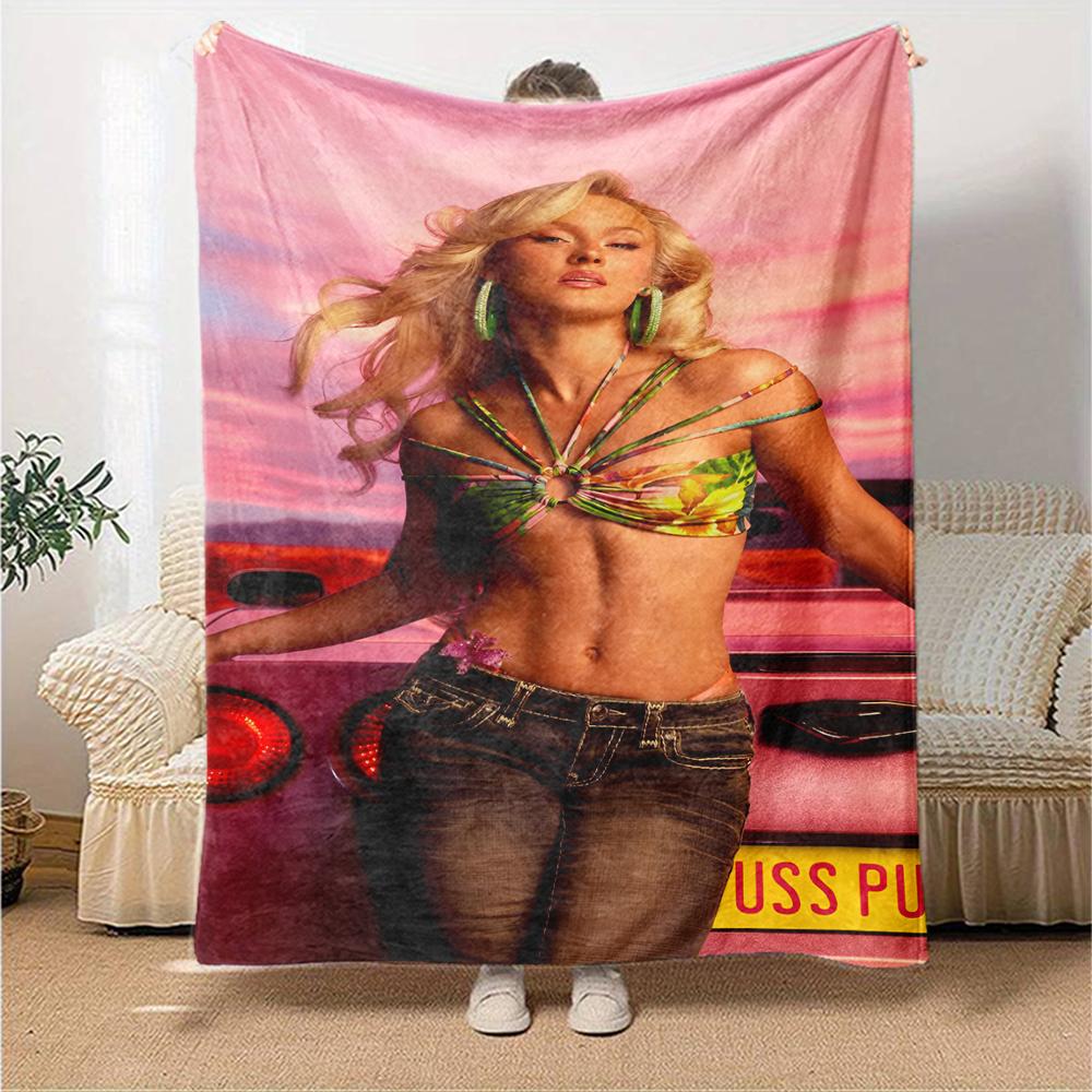 Zara Larsson Theme Printed Blanket - Perfect for Couch, Bed, Travel & Outdoor Use | Machine Washable, Cozy & Durable.