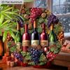 2D Flat Autumn Aluminium Sign with Grape Red Wine Pattern - Thanksgiving Figurine Ornaments - Ideal for Front Door, Wall, Porch, Fence Decor - Ideal