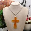 New Style Necklace Natural Stone Exquisite Cross-Shaped Pendant Necklace For Women Birthday Gift Chain 60 CM