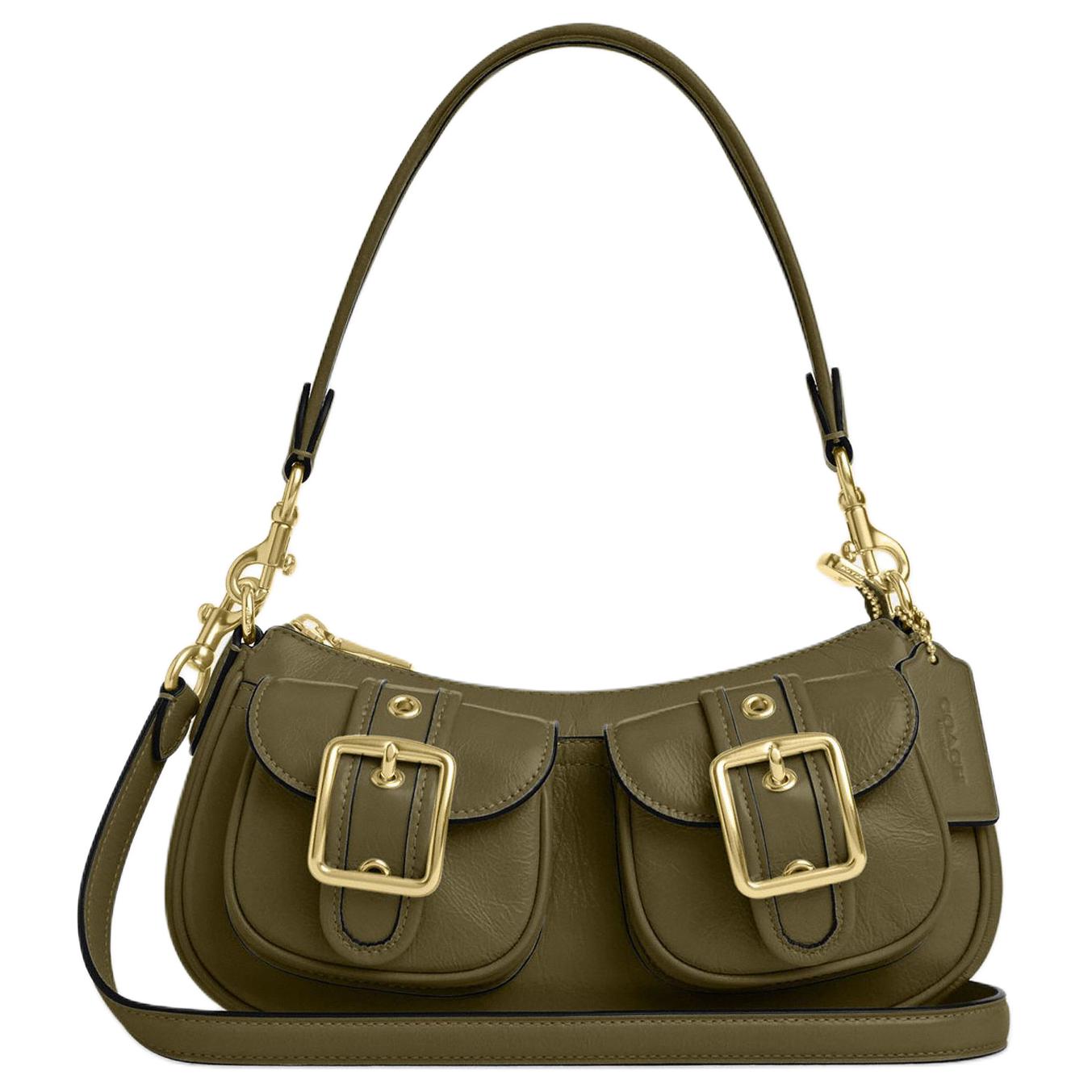 

Coach Ashton 25 Crossbody Shoulder Bag Women bags Gold Olive-Green CBJ01-IMOLV Basic Set (Bag+Dust Bag)