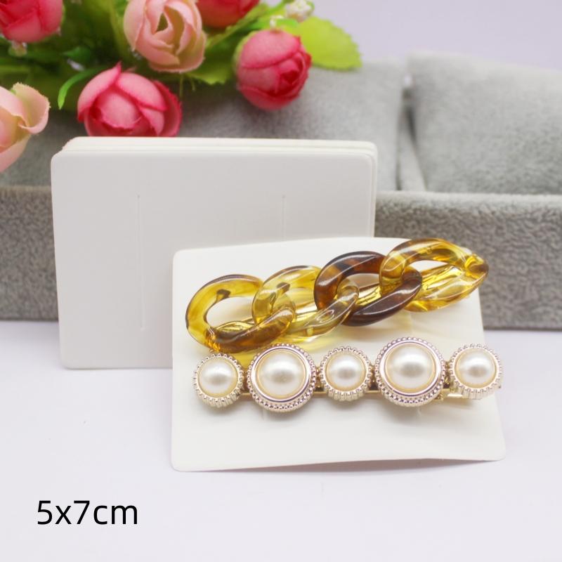 Lot de 50 cartes multi-formats en papier blanc/kraft, pour boucles d'oreilles, colliers et bijoux