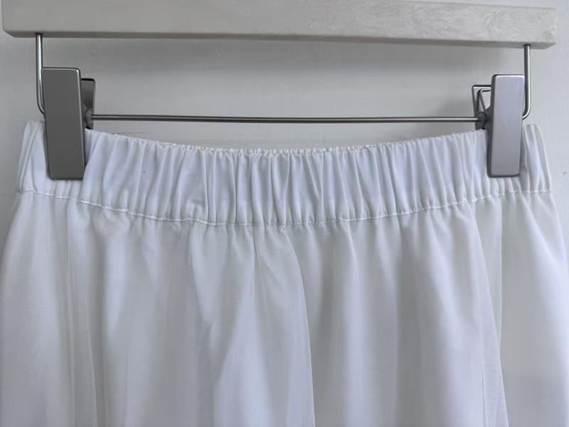 White Spring 2026 Korean Style Slimming Midi Skirt with Hollowed Hem