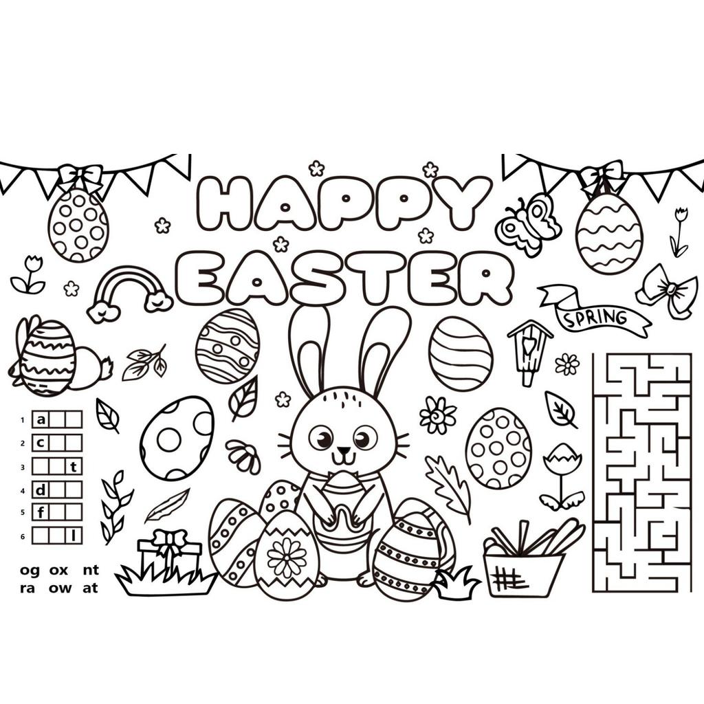 Easter Egg Children's Paper Placemats, Holiday Decoration Items, Disposable Paper Table MATS.