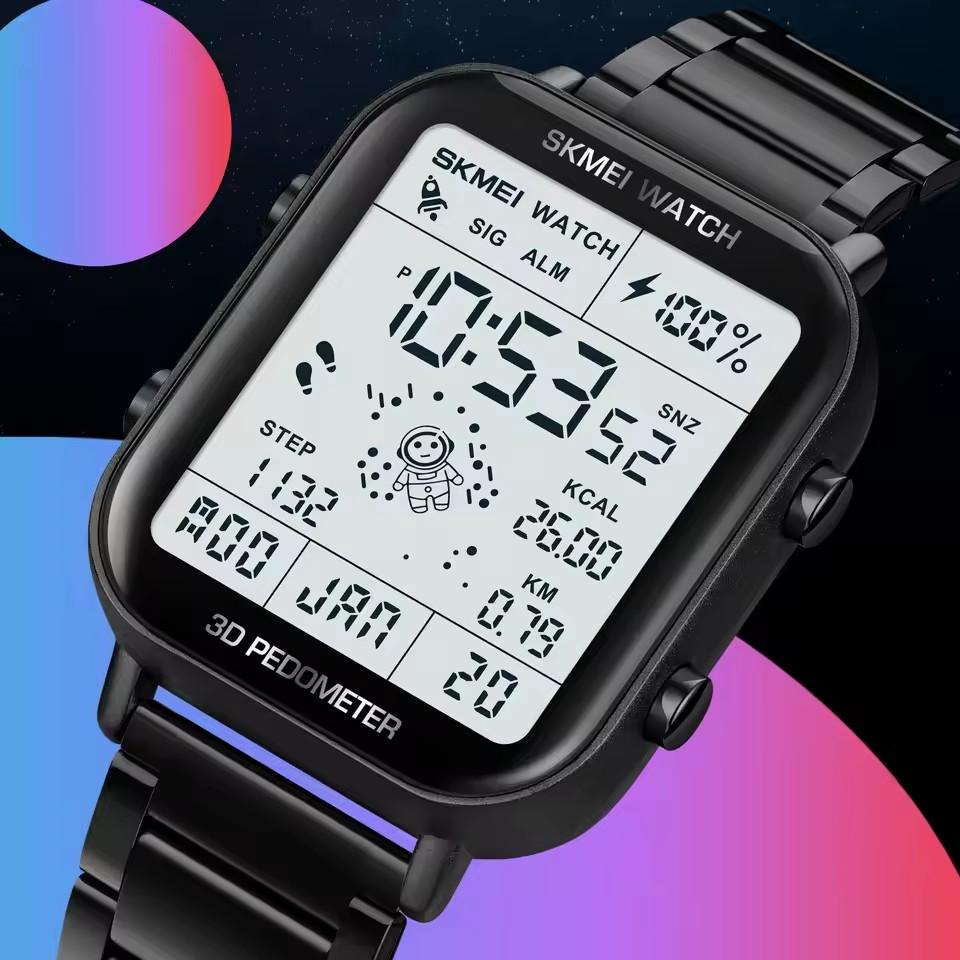 Skmei 1888 Trending 2026 New Arrival Sport Digital Watches Stainless Steel Reloj Para Hombre Men 3d Pedometer Wristwatch for Men