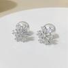 Exquisite High-End Zircon Snowflake Pearl Earrings for Autumn-Winter: Light Luxury Christmas Studs