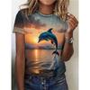 Daily Breathable Animal Print Top Women's Versatile Short-sleeved Fashion Loose T-shirt Comfortable T-Shirts Women’s
