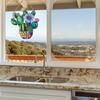 Yousheng Cactus Window Decor, Acrylic with Hemp Rope Lanyard Suncatcher, Lightweight Double Sided Printed Tropical Wall