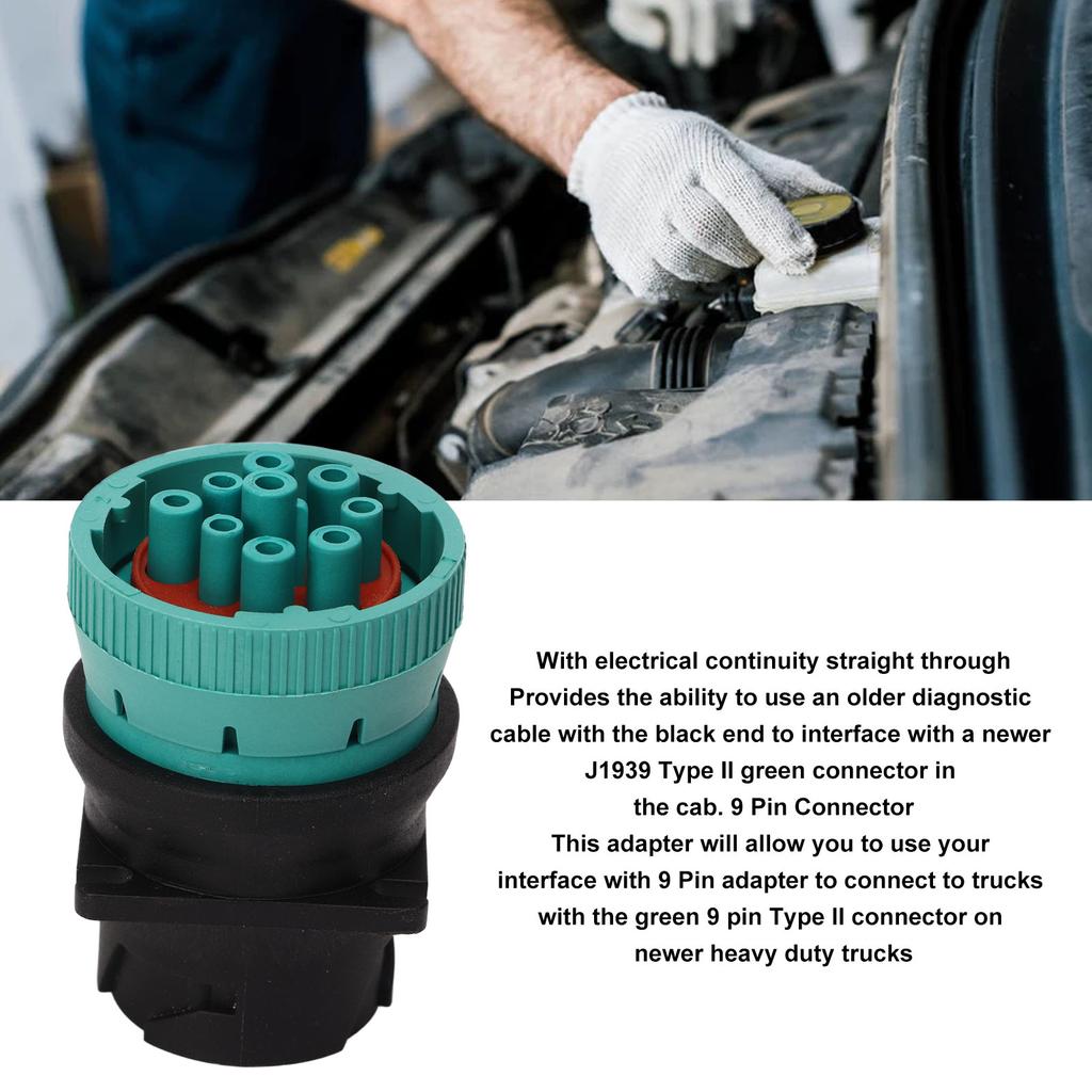 J1939 II Adapter 9 Pin Truck Diagnostic Port Adapter Replacement for Paccar for Nexiq Data Link