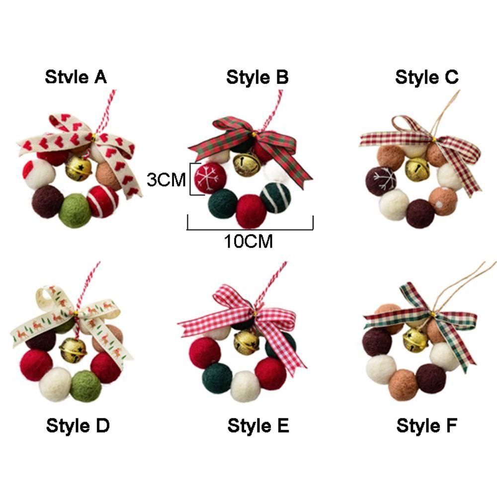 Creative Mini Wreath Pendant Small Bell Xmas Ornament Christmas Tree Ornament  Christmas Decoration