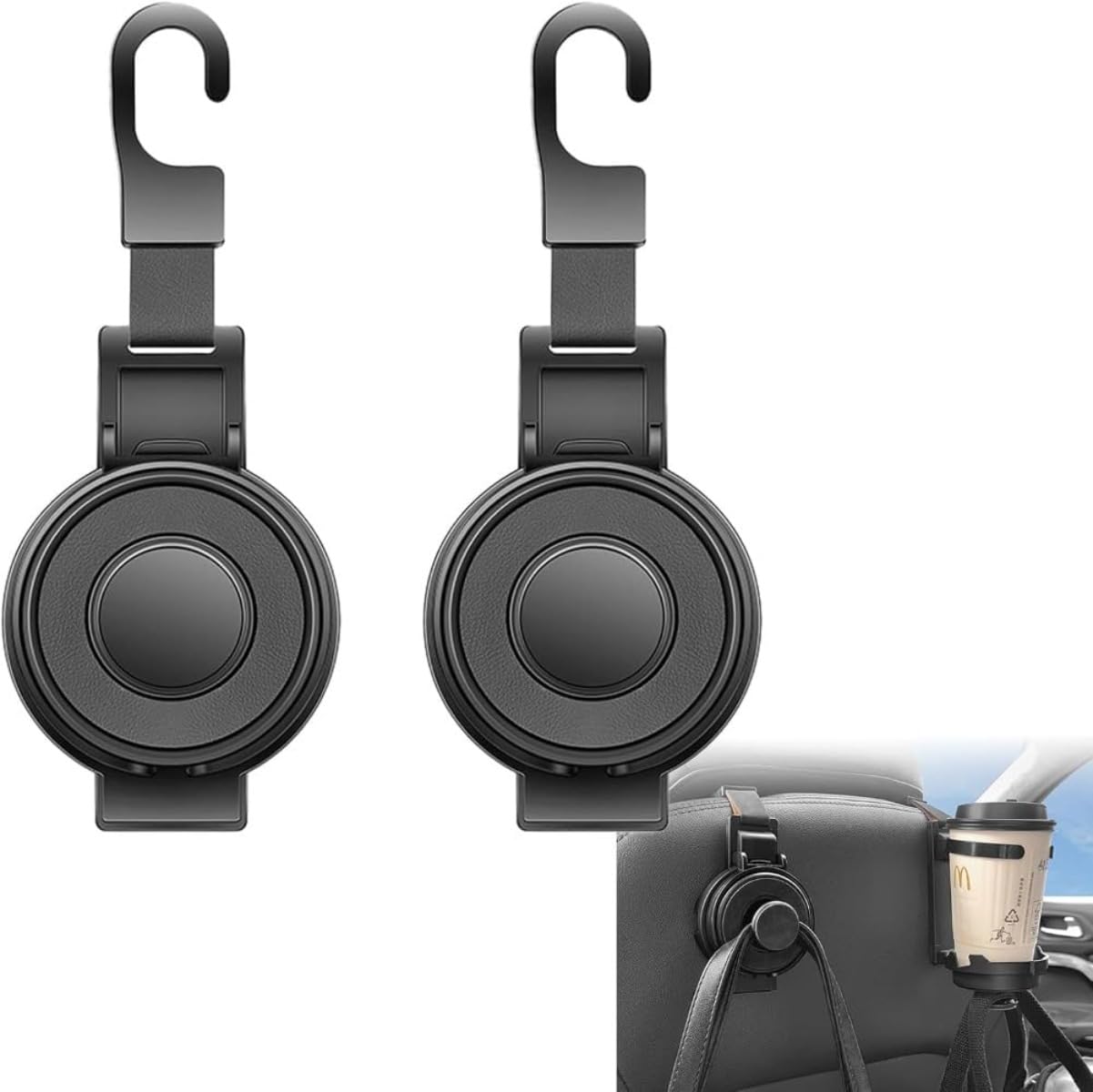 EZweekend Подстаканник Автомобильный Подстаканник Подстаканник на Заднее Сиденье Автомобиля 3 в 1 Складной чёрный