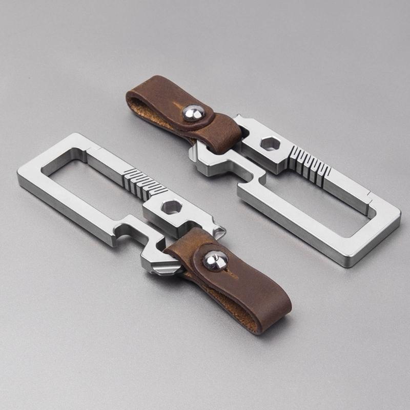 Titaniums Alloy Key Holder Outdoor Tool Key Holder with Bottle Opener Screwdriver Outdoor Keychain Multitool Enduring