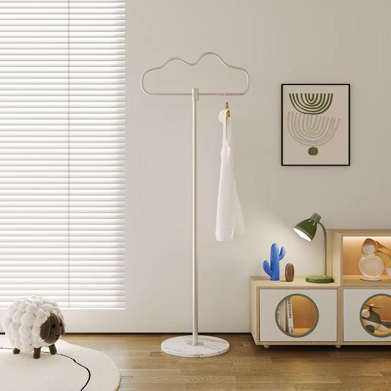 Nordic Marble & Metal Floor-standing Coat Rack, Foldable Wrought Iron Clothes Rack.