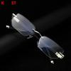 Men Blue Light Blocking Reading Glasses Women Dimond Cutting Rimless Eyeglasses Frame Anti Fatigue Hyperopia Presbyopic Eyewear