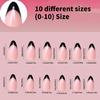 120x/Box Black French Tip False Nails Simple Full Cover Stick On Nails Wearable Almond Press On Nails Manicures Suppliss