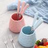 Decorative Fruit Fork Set with Ceramic Jars