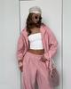 Retro atmosphere casual two-piece set, loose oversize lapel shirt high waist drop wide leg trousers
