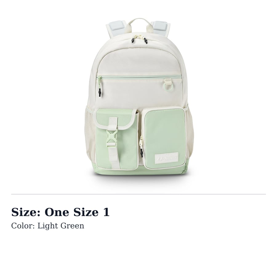 Li Ning Polyester Backpack Regular Unisex Light Green ABSU565-3
