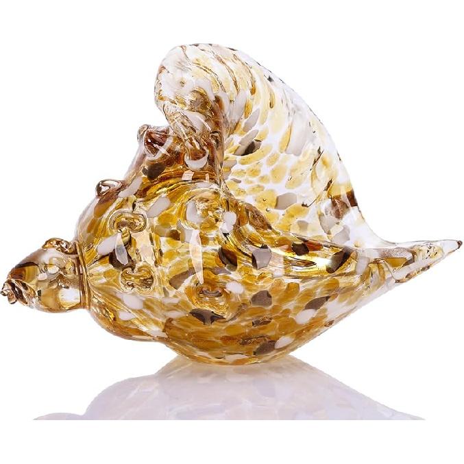 DOVDOV Статуэтка Морской Раковины из Выдувного Стекла, Искусство из Выдувного Стекла, Красочный Декор для Дома в Прибрежном Стиле, Декор для Пляжа, Гостиной, Спальни, Консоли, ТВ-Тумбы B