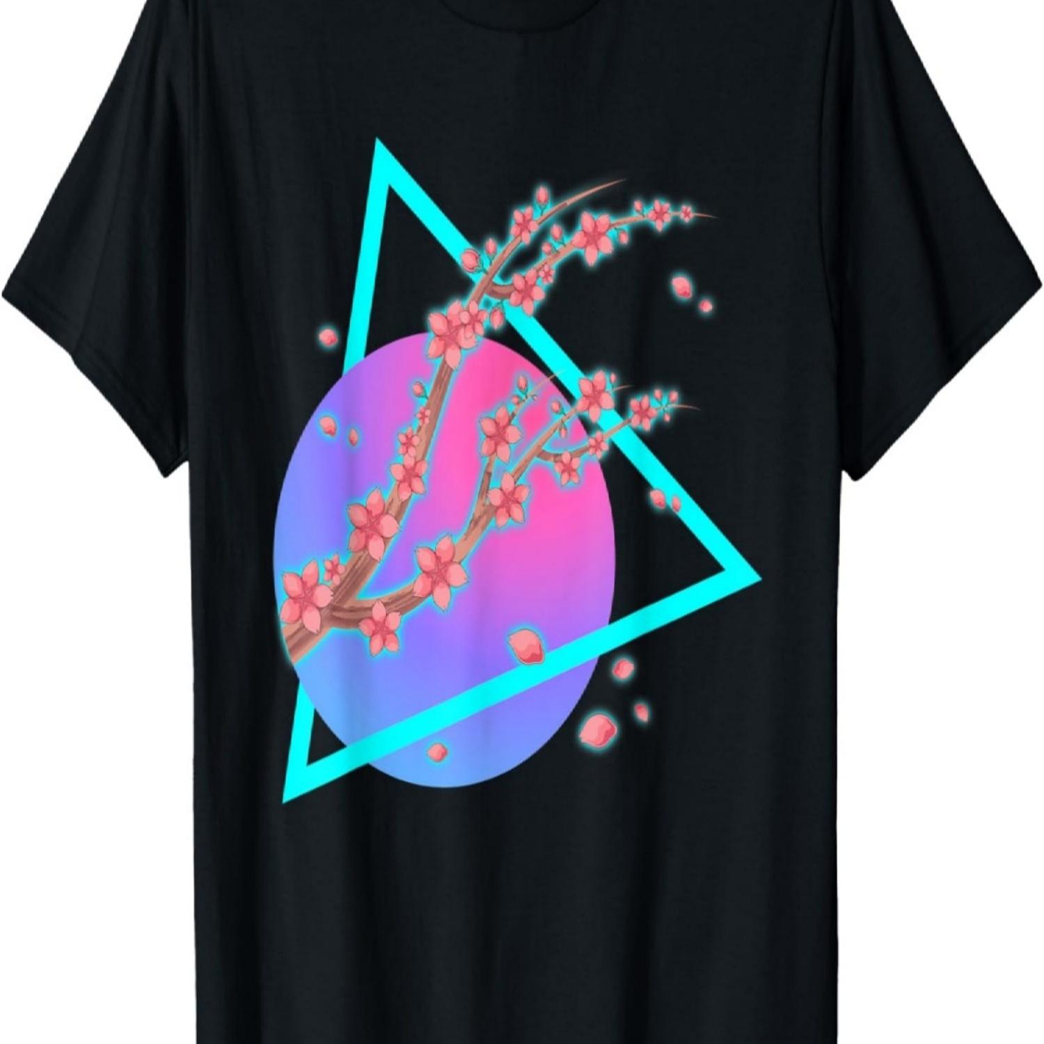 Sakura Flower Japan 80s Vaporwave Aesthetic Cherry Blossom T-Shirt S