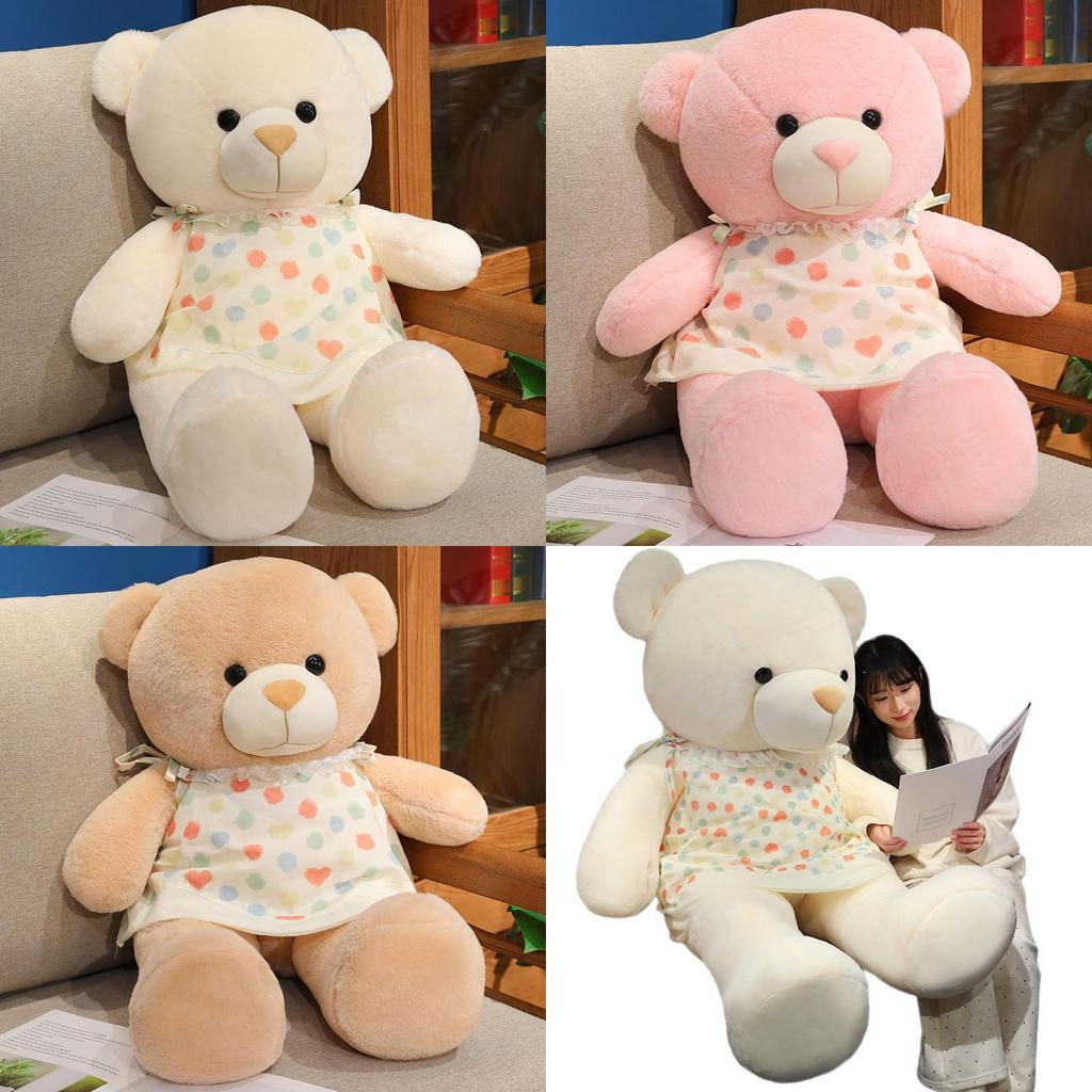 Doll Bear Plush With Love Heart Printed Dress Decoration For Bedroom Decoration