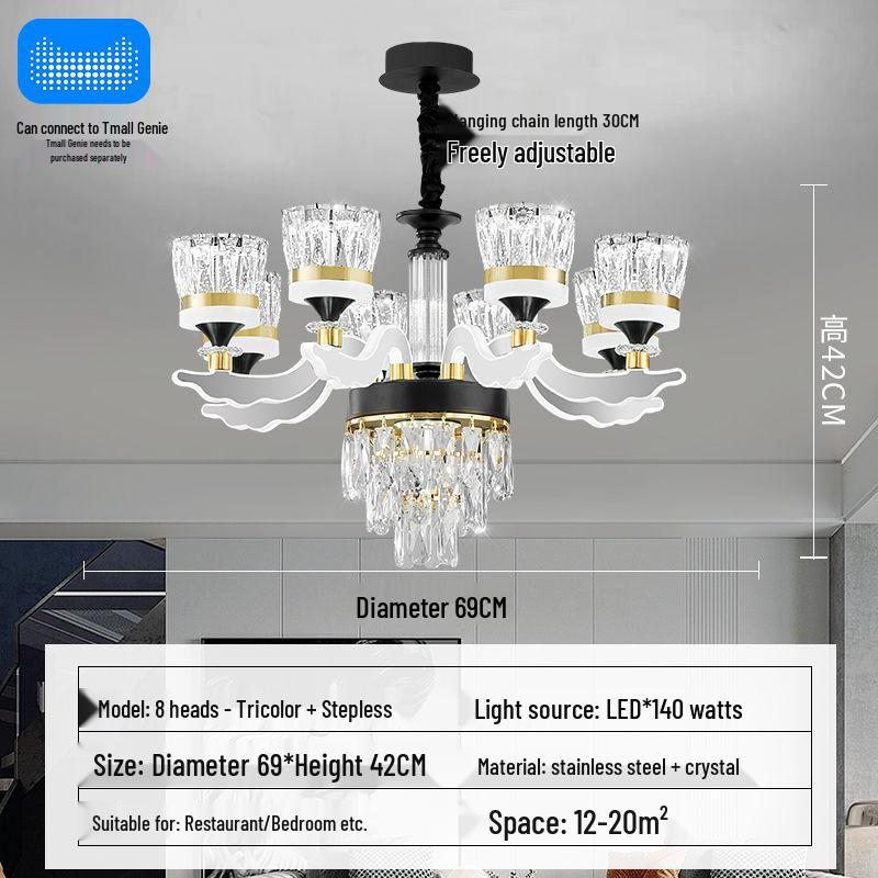 Luxury Modern Crystal Chandelier for Living Room - Elegant Luminous Fixture