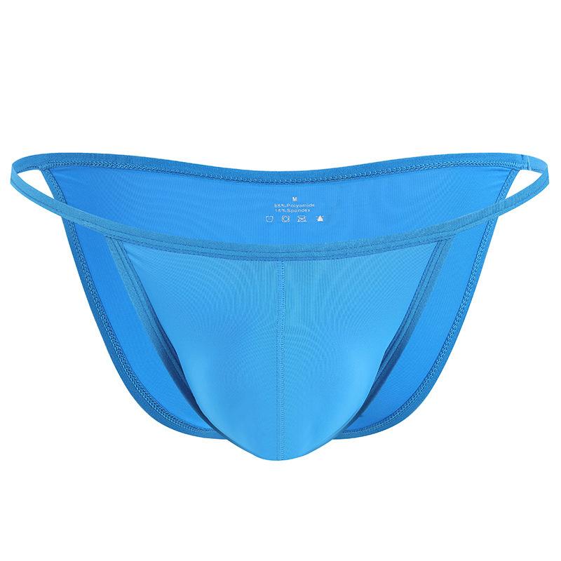 Men's Spring and Summer Sexy Ice Silk U Stereo Bag Low Waist Triangle Briefs