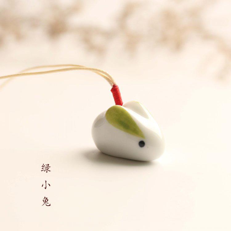 

Нарисованный вручную кролик керамический кулон ручной работы милая сумка подвесной домашний декор аксессуары для дома ремесленные подарки зелёный
