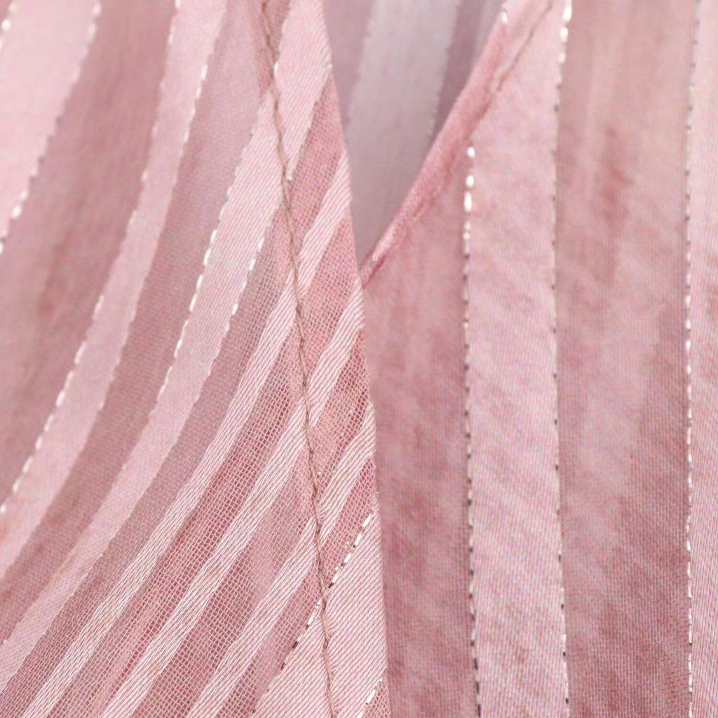 Spring 2025 Women's Fashion: V-Neck Lapel Shirt with Metallic Thread and Knot Decoration