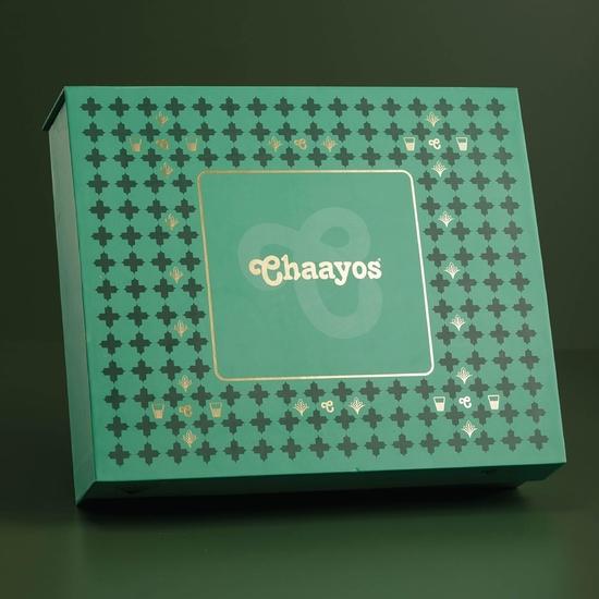 Chaayos Caixa de Presente de Festival | Chá Masala e Chai de Gengibre e Cardamomo para amantes de chá | Cesta de Presente de Chá | Cesta de presente para Amigos e Família