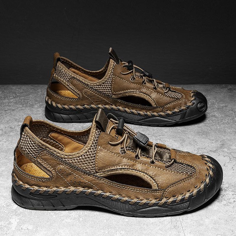 

2024 summer new sandals men s thin breathable mesh outdoor sports and leisure shoes trendy versatile handmade shoes 48