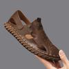 Leisure Walk Summer Man Casual Shoes Street Style Sandals Handmade Leather Mens Beach Shoes Stylish Outdoor Roman Flats Sandaly