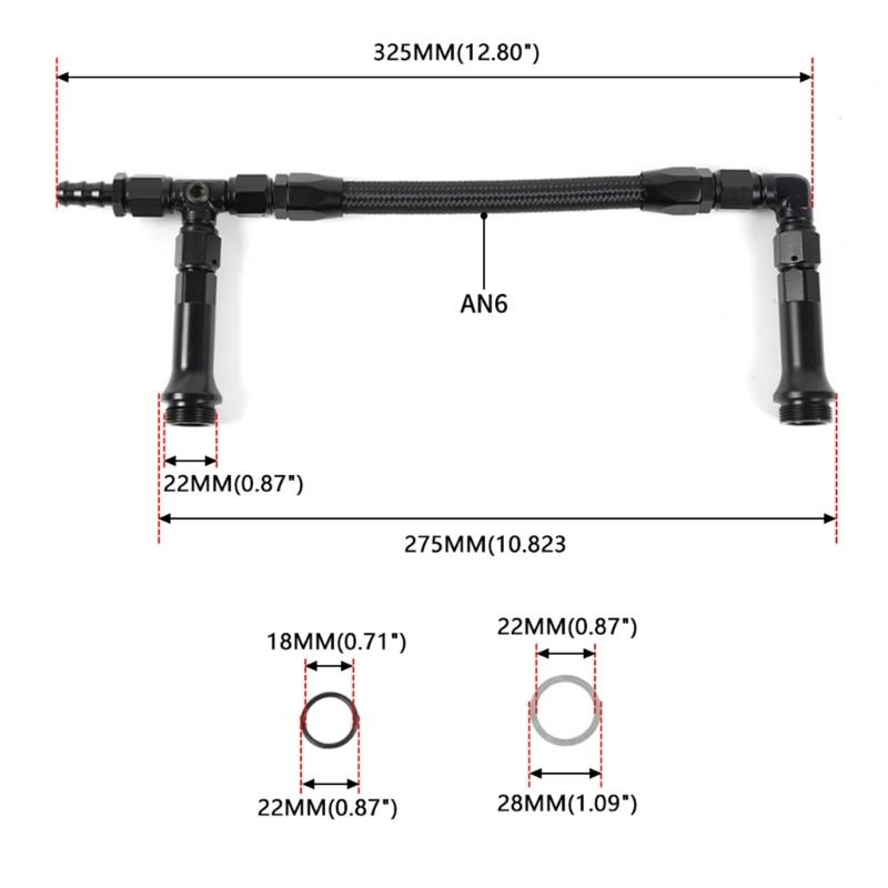 Vergaser Vergaser Schwarzer Geflochtener Kraftstoffschlauch Doppelzufuhr Doppelpumpen-Set AN6 Dreifachverbinder Vergaser-Kits für 4150
