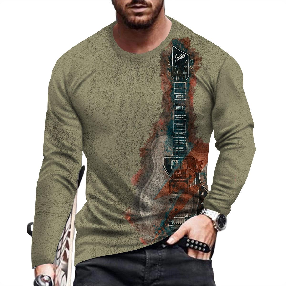 

Осенне-весенняя мужская футболка с длинным рукавом и принтом L