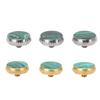 3 Pcs Trumpet Valve Cap Embedded Green Standard Metal Finger Button Trumpet Valve Replacement Parts