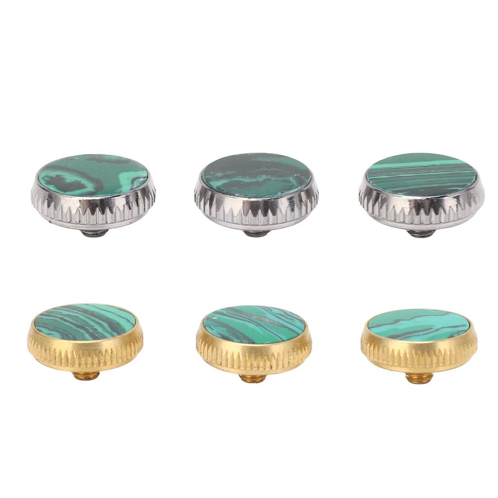 3 Pcs Trumpet Valve Cap Embedded Green Standard Metal Finger Button Trumpet Valve Replacement Parts