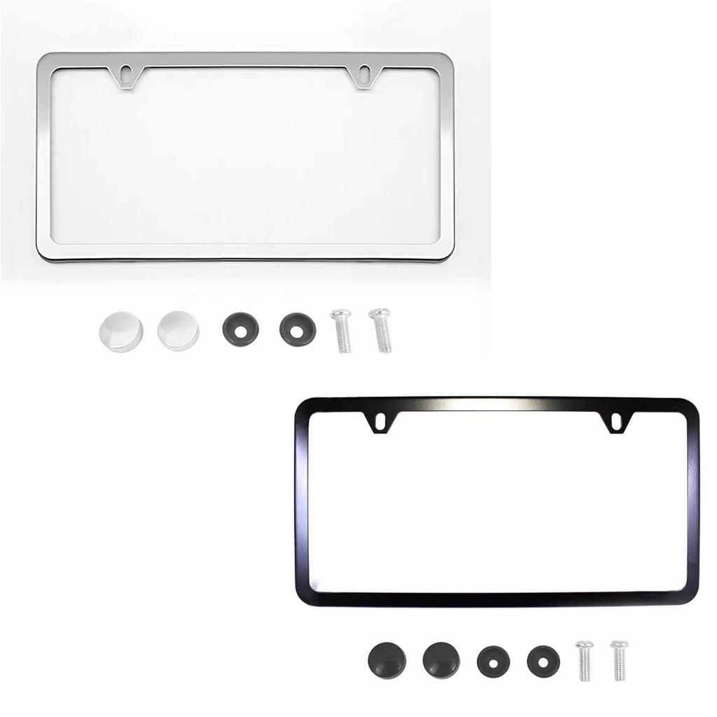 Stainless steel sharp Angle narrow edge ultra-thin license plate frame with 2 holes License Plate Covers Frames 6