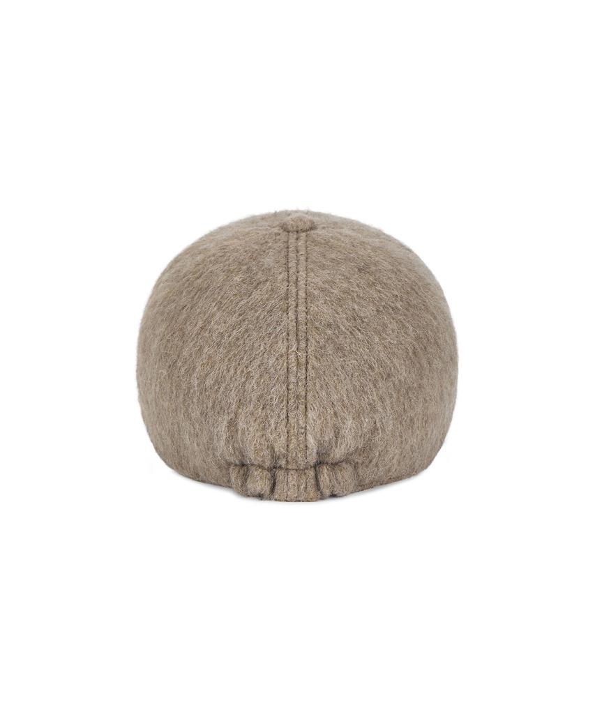 Bajal Va Curved Circle Logo Newsboy Cap Light Mocha