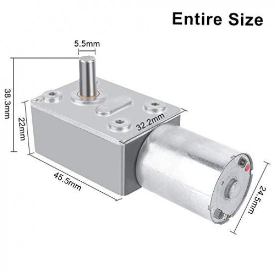 DC 12V Electric Gear Motor Reversible Turbo Mini Motor Geared Reduction Micro Reducer 20RPM