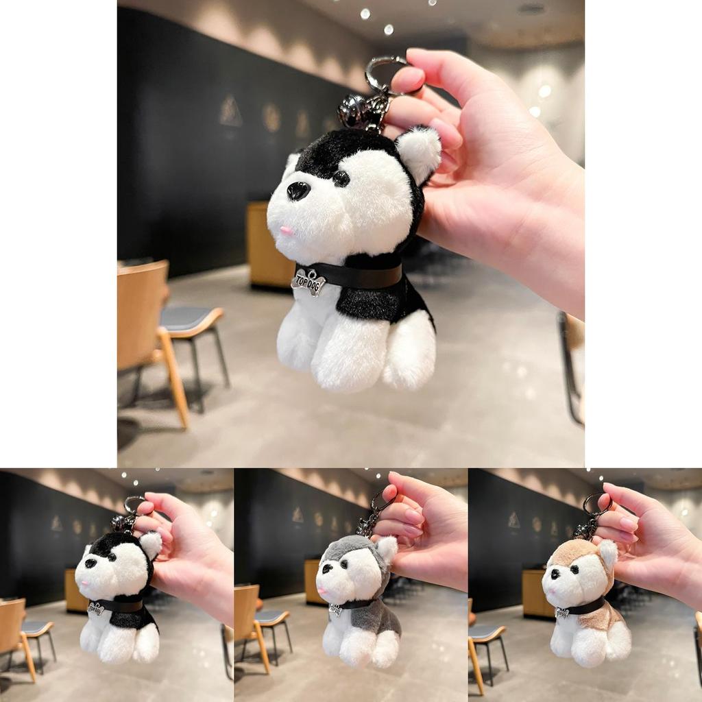 Cute Husky Plush Key Holder With Soft Material For Keys And Backpack